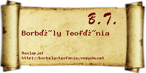 Borbély Teofánia névjegykártya